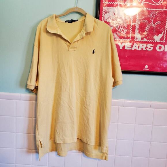 Polo Ralph Lauren Pastel Yellow 100% Polo Shirt Men's Size XXL - Picture 2 of 8